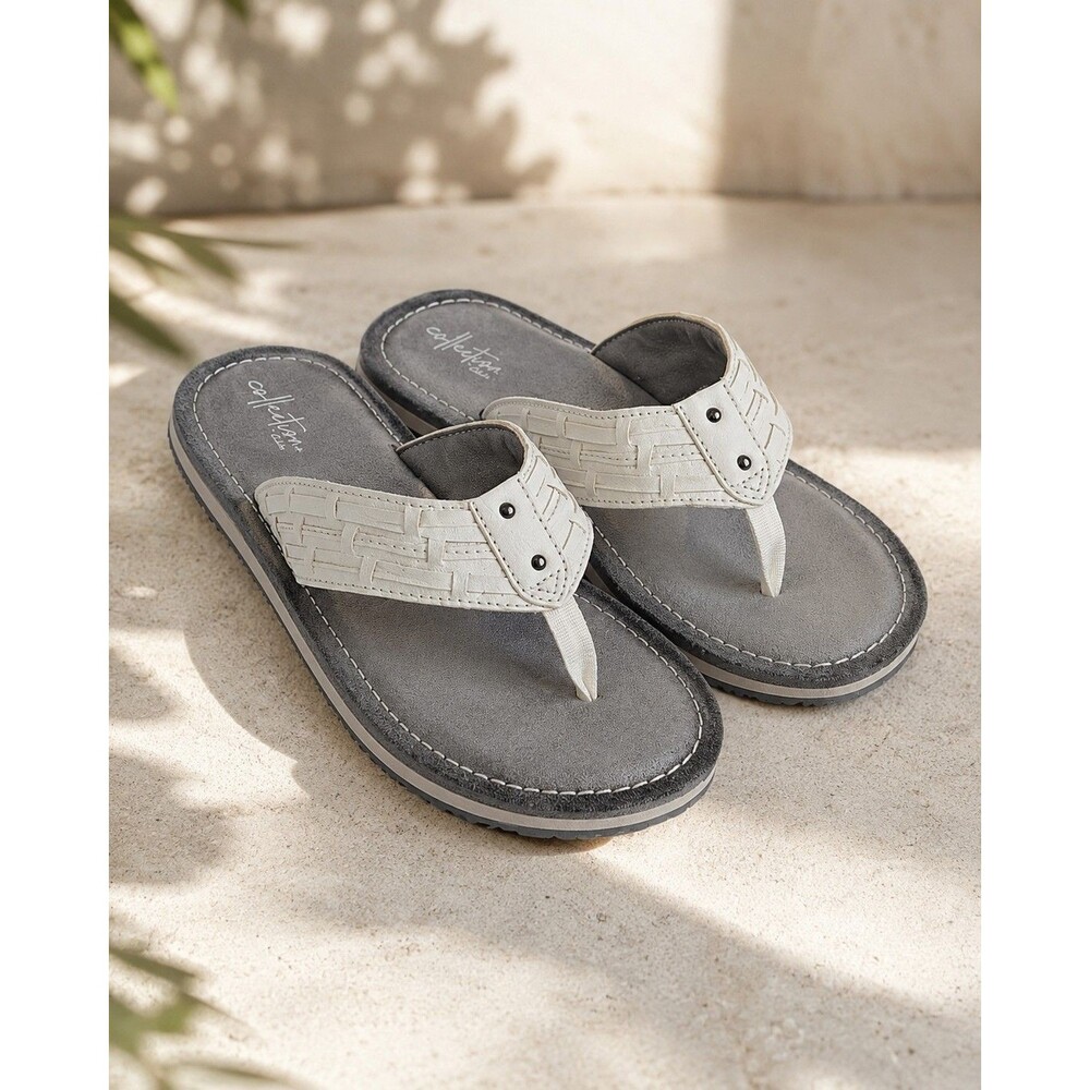 Clarks Brinkley Flora Sandals Womens 9 White Cloudsteppers Flip Flop Thong Shoe
